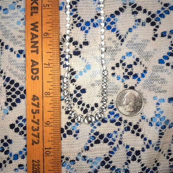 NWT Y2K Monet Silvertone & Rhinestone Iced-Out Adjustable Necklace - Picture 9 of 13